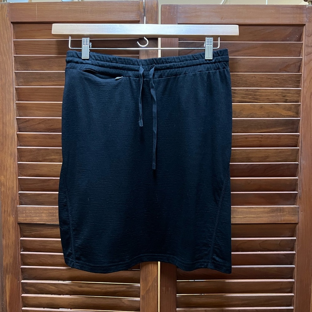 Ibex Black Merino Wool Skirt sz M